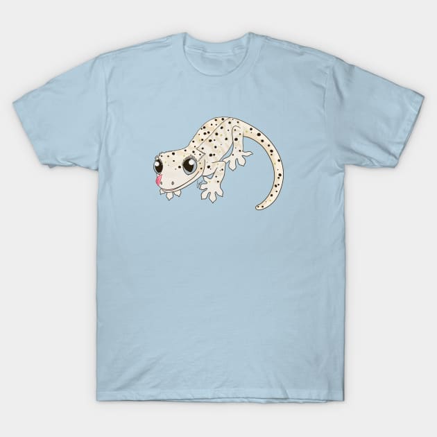 Crested Gecko, White Dalmatian with yellow spots T-Shirt by anacecilia